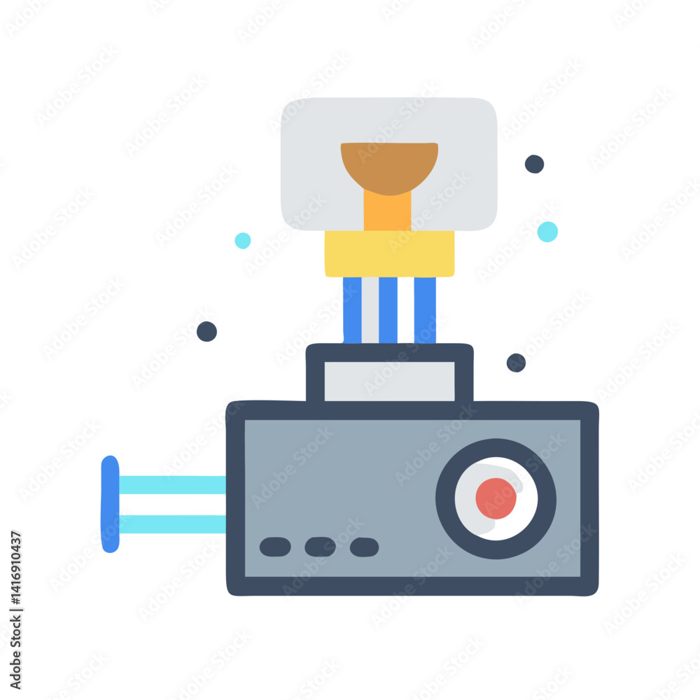 Fototapeta premium Retro camera icon. Cartoon vector. Digital device concept