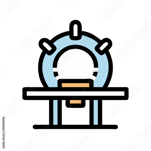 MRI scanner icon isolated on black background