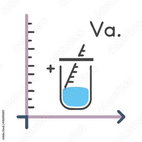 Conceptual Titration Illustration on a Graph with Black Background
