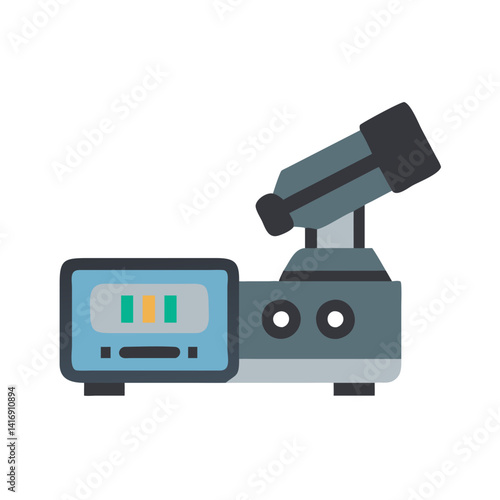 Modern Spectrophotometer Illustration on Black Background for Designs