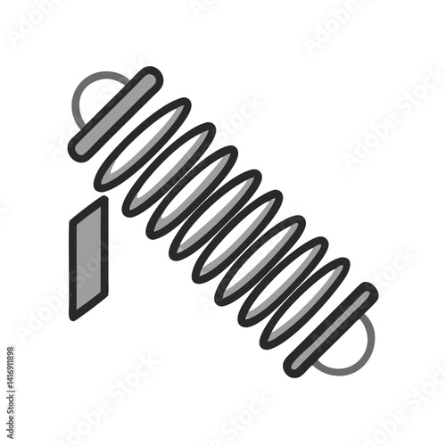 Stylized Gray Spring on Black Background Image Design