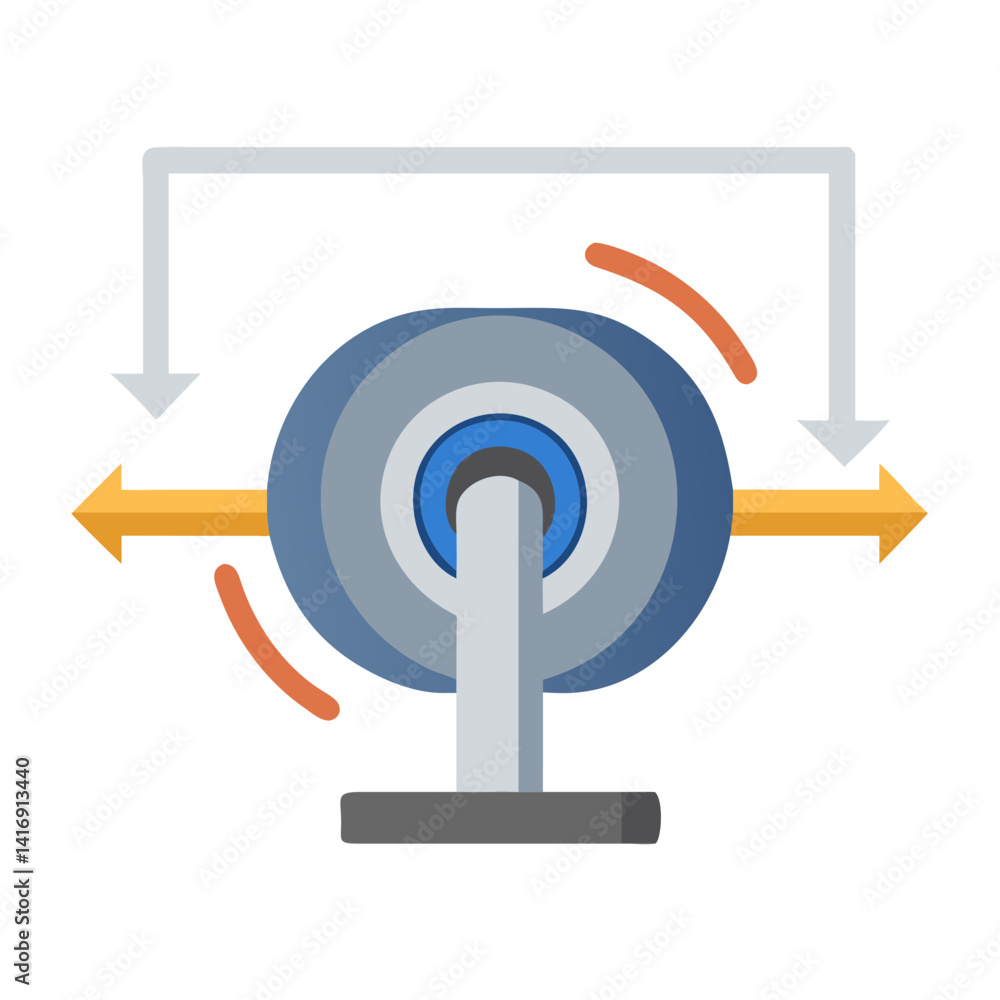Centralized Data Flow Icon in Flat Vector Style Centralized Data Flow Icon in Flat Vector Style