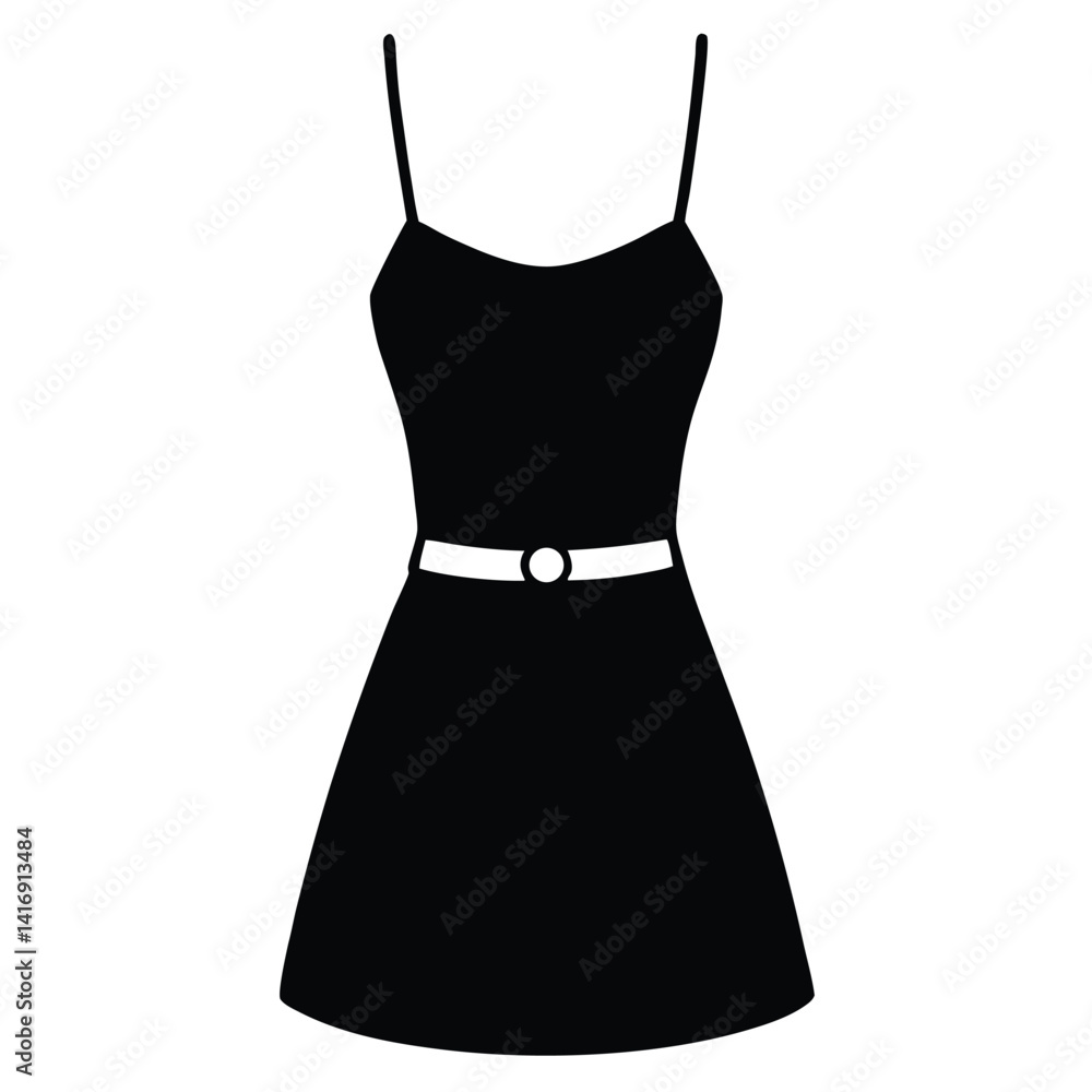 black dress on mannequin vector isolated on a white background