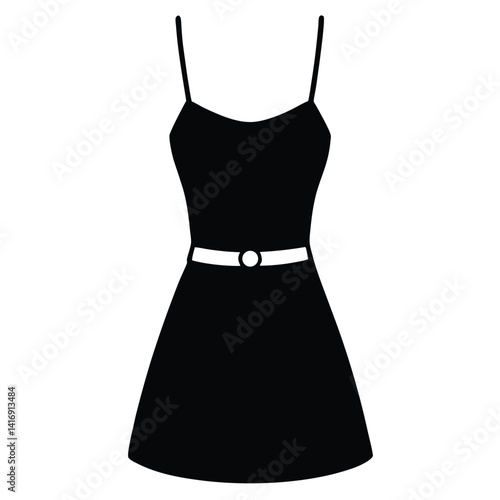 Obraz na płótnie black dress on mannequin vector isolated on a white background w salonie
