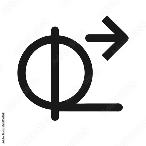 CAD symbol: Parallel offset, direction arrow, minimalist design