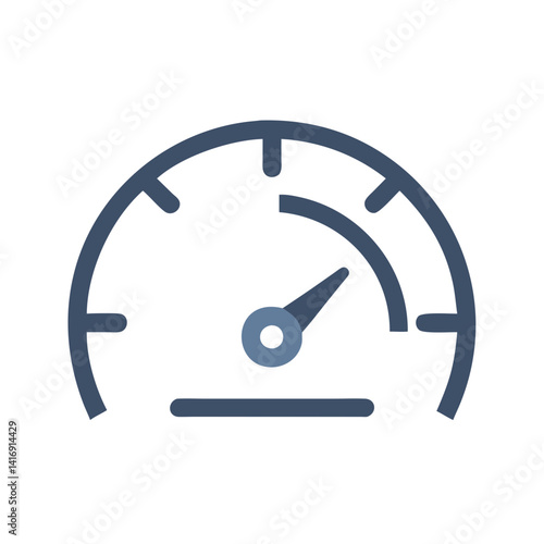 Stylized Speedometer Icon on Black Background, Vector Illustration