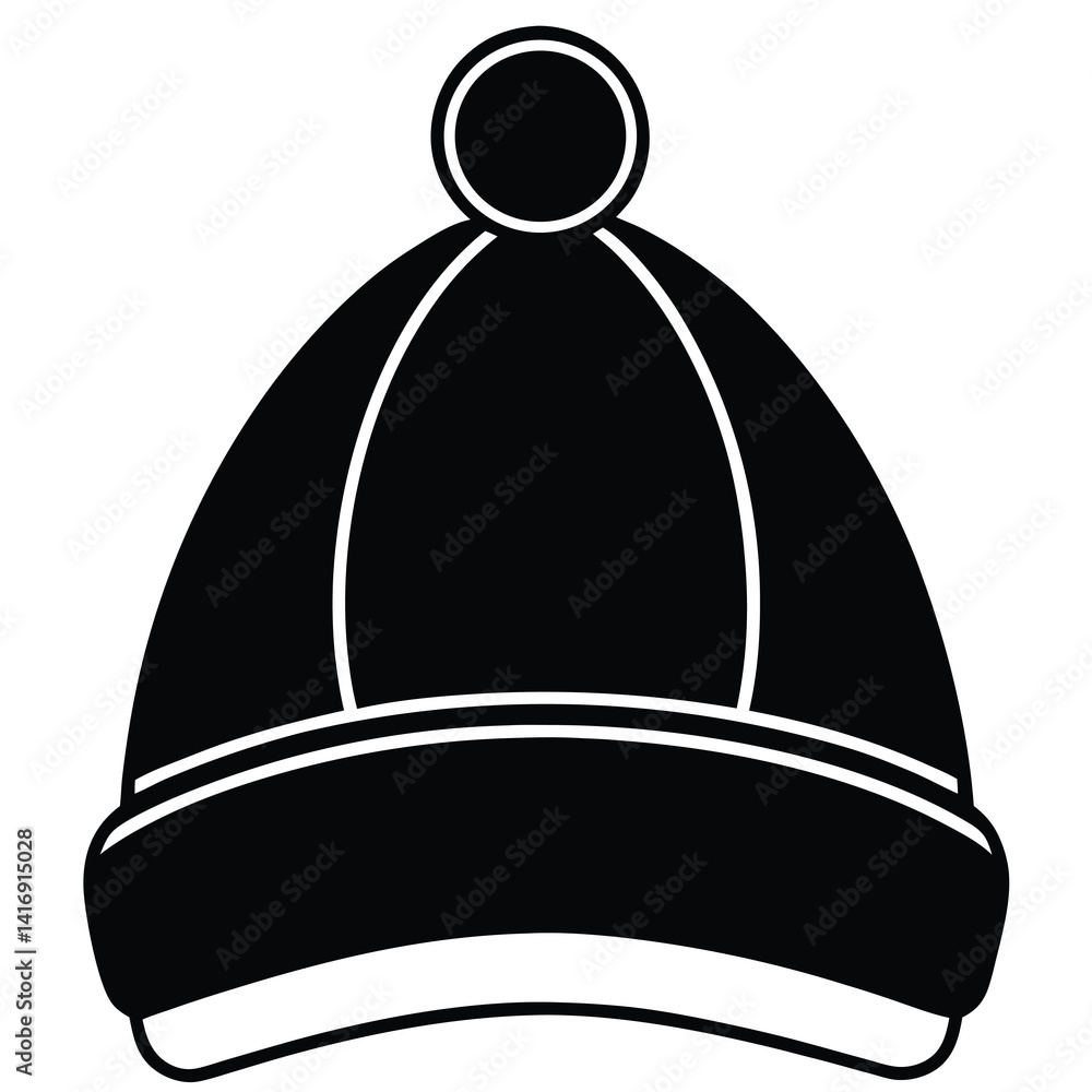 vector illustration of a black hat on white background