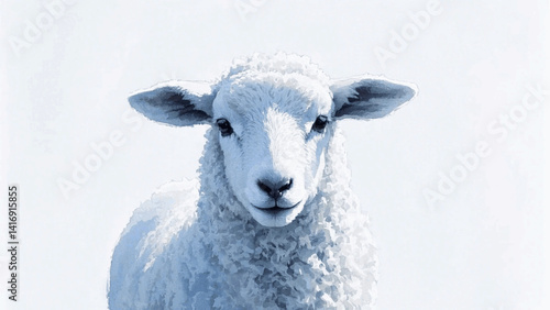 Pastel pasture sheep isolated watercolor vector illustration svg