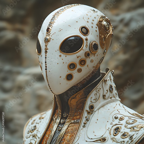 Masquerade-Inspired Costume Mask Portrait With Artistic Style Details Image