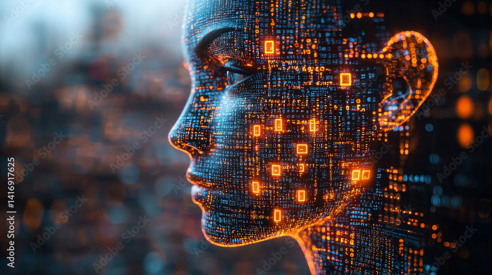 Creating synthetic data sets for secure online transactions with visual representation of binary code and glowing locks