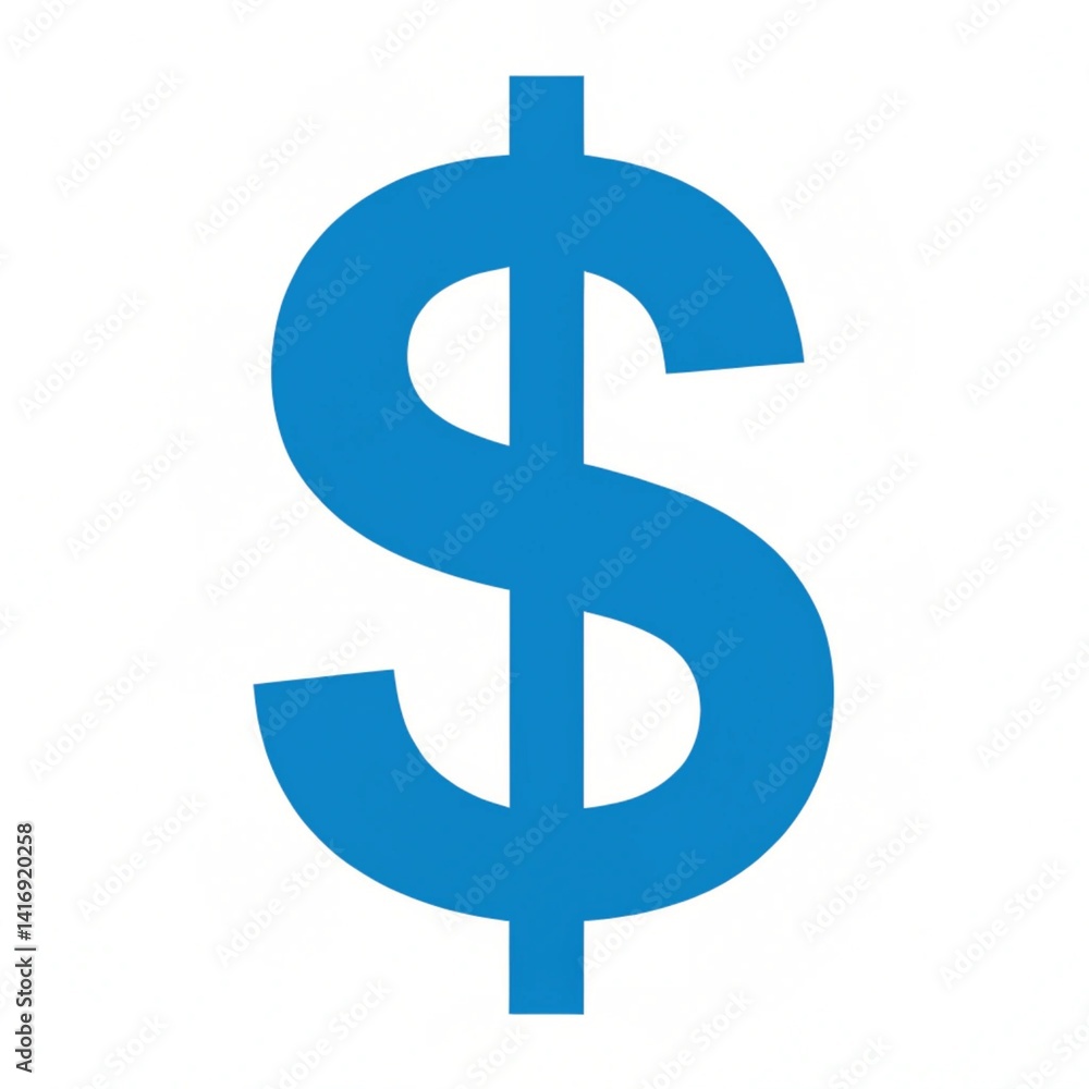 Blue dollar icon minimalistic style isolated on transparent background Blue dollar icon minimalistic style isolated on transparent background