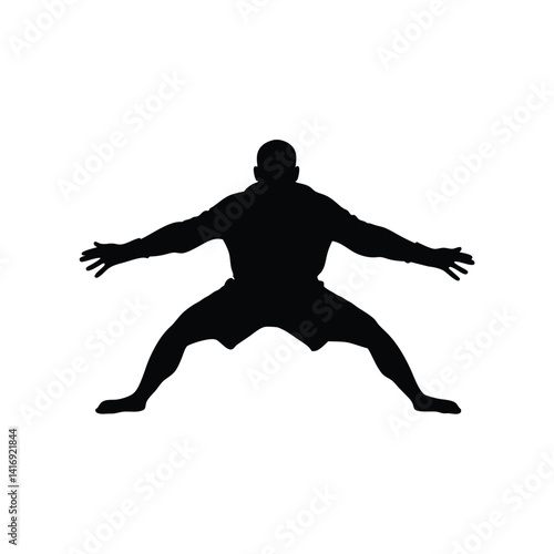 Football Goalkeeper Silhouette Ready Stance Vector