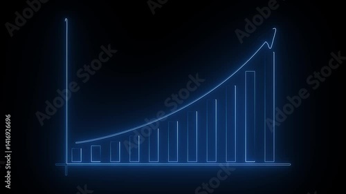 Wallpaper Mural Abstract neon line Arrow rising on graph with rocket Sale Symbols. Abstract business growth and start up business concept. Abstract Business growth and start business ideas. Success business graph Torontodigital.ca