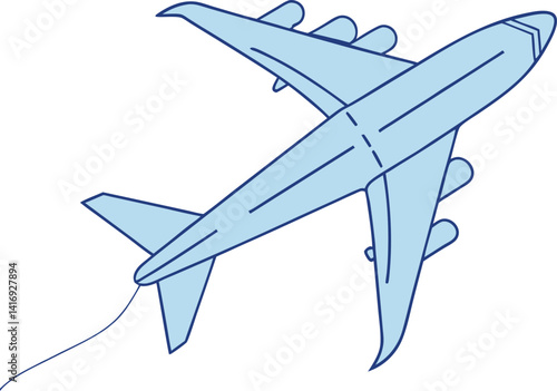Airplane in Flight and vector illustration of airplane