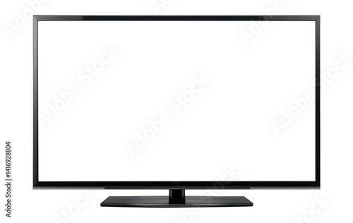 Modern Flat-Screen TV Isolated on Transparent Background – Smart LED Television PNG Cutout.