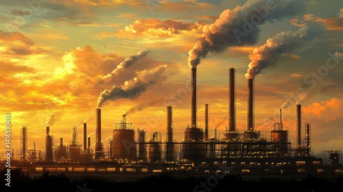 industrial oil and gas company view at refinery plant form industry harbour factory industry