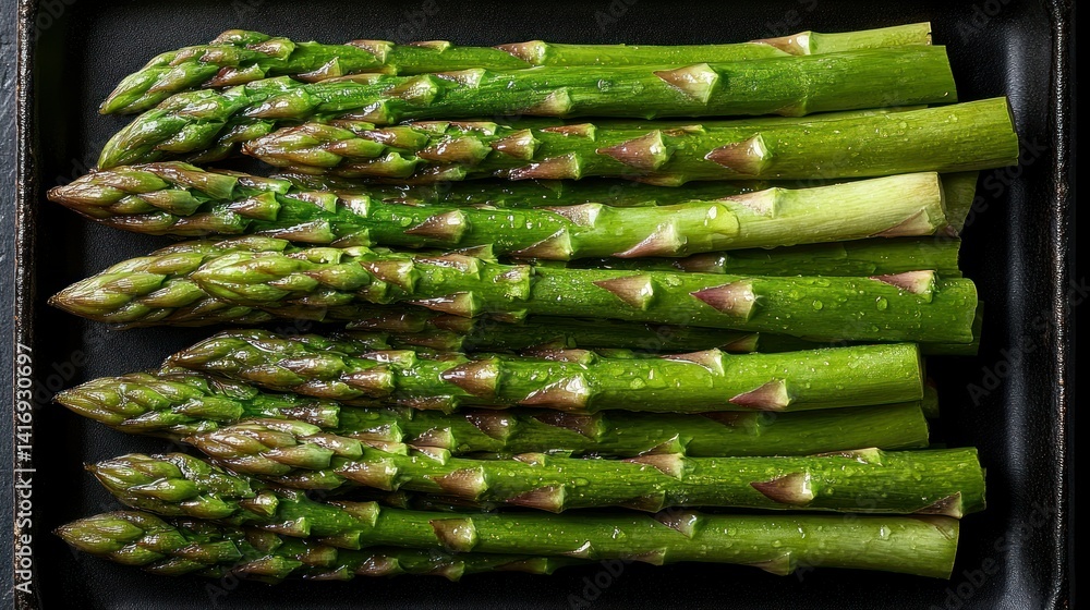 Fresh asparagus spears ready to cook