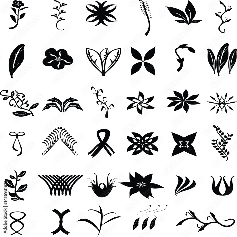 Fototapeta premium Different Icon Illustration Bundle – Unique Hand-Drawn Icons Collection, Diverse Elements Set for Creative Projects, Posters, Web Design, Stickers, Crafts, Presentations, and Digital Artwork