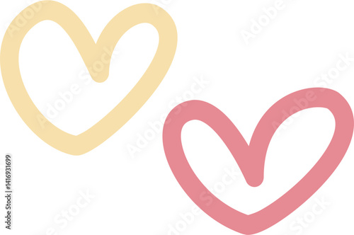 Cute heart line doodle