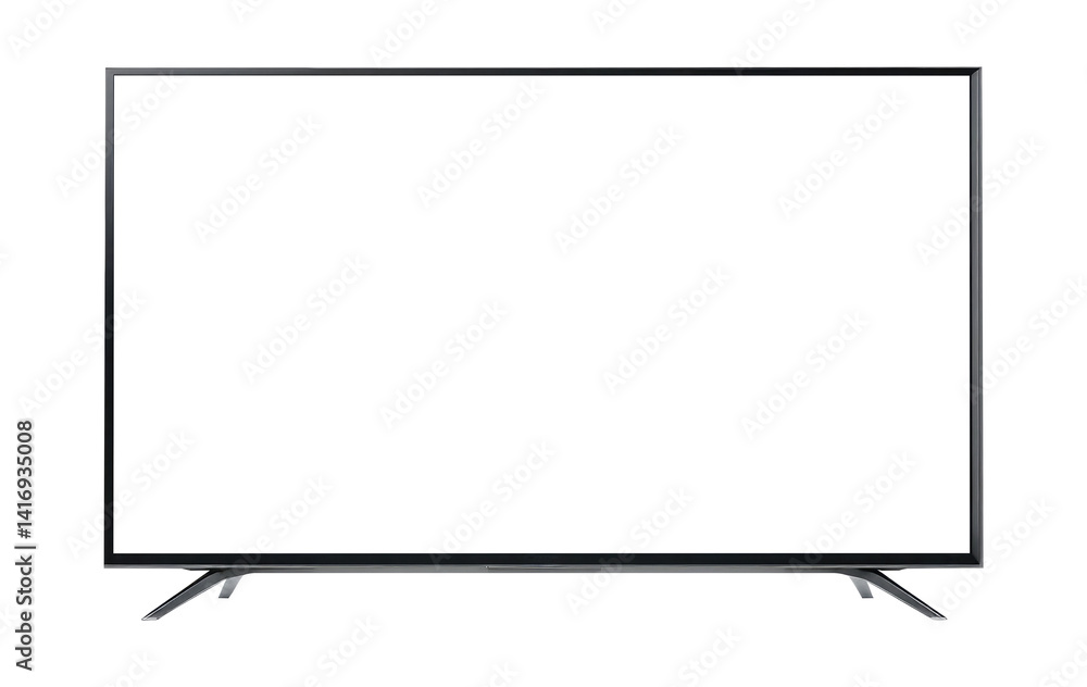 Naklejka premium Modern Flat-Screen TV Isolated on Transparent Background – Smart LED Television PNG Cutout.