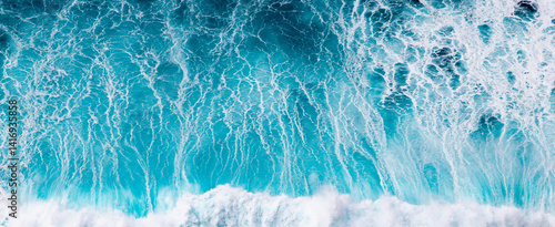 Obraz na płótnie abstract aerial view background of blue waves w salonie
