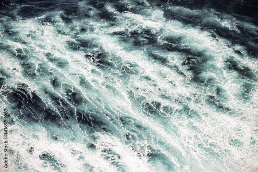 abstract aerial view background of blue waves