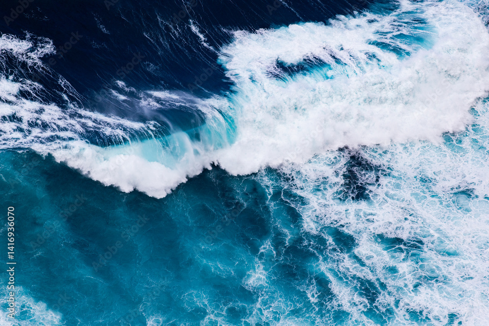 abstract aerial view background of blue waves