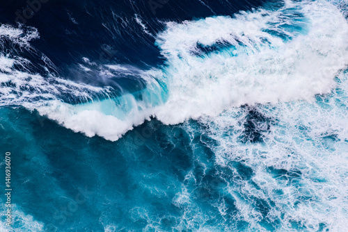 Obraz na płótnie abstract aerial view background of blue waves w salonie