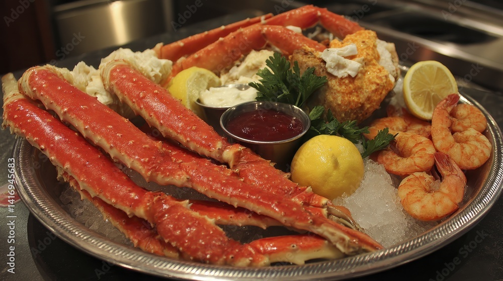 Spectacular seafood platter with king cra-1 - food crab Spectacular seafood platter with king cra-1 - food crab