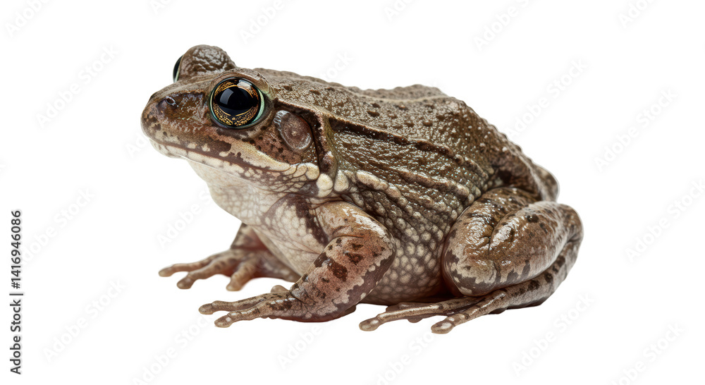 Isolated Detailed Close-up of a Brown Frog Isolated Detailed Close-up of a Brown Frog