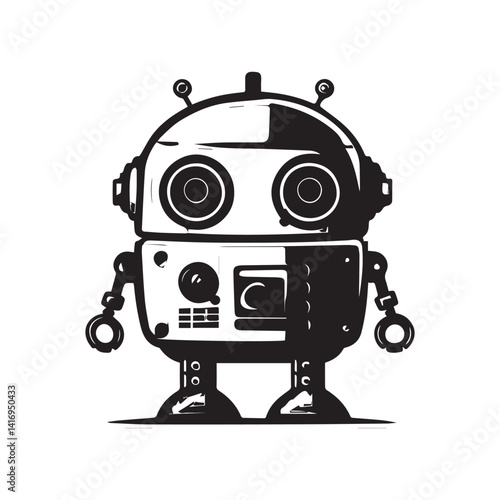 robot logo icon illustration design image