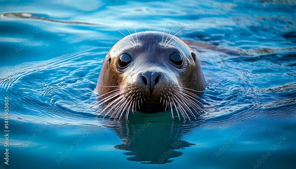 Fototapeta premium Seals swimming in clear blue water