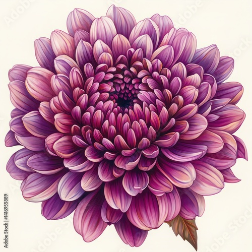 Vibrant Close-Up of Purple Dahlia Flower with Intricate Petals and Rich Color Variation