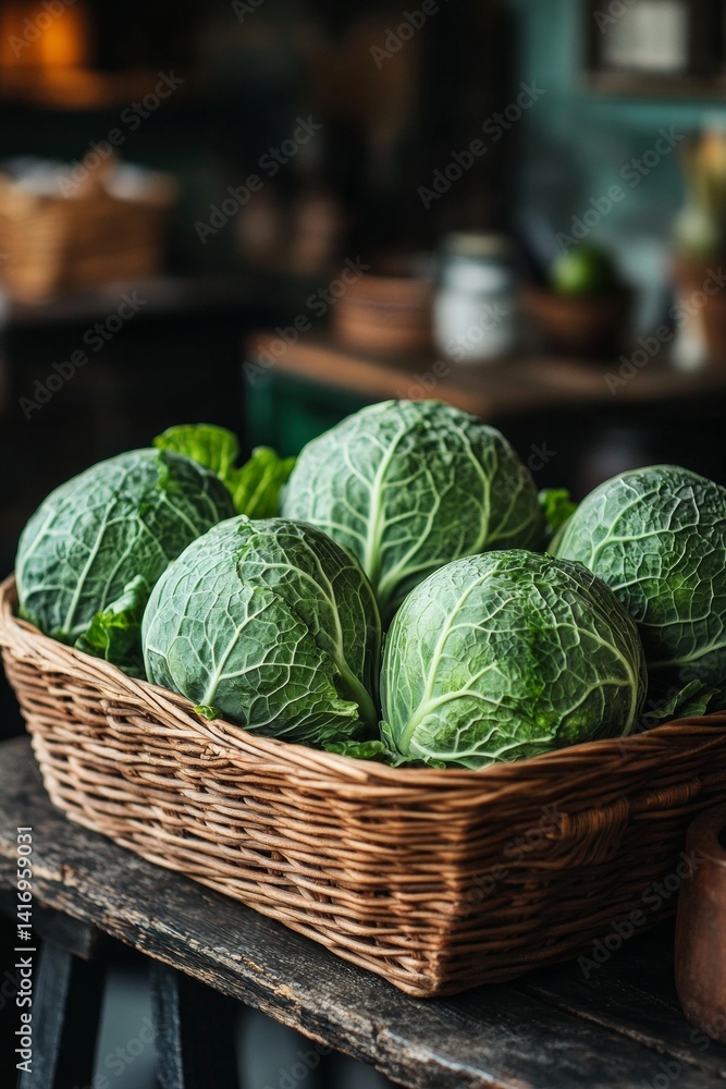 Fototapeta premium fresh cabbage in the kitchen