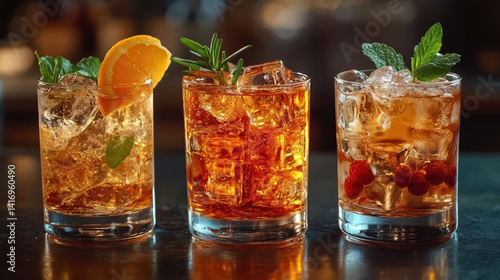 Assortment of hard strong alcoholic drinks and spirits