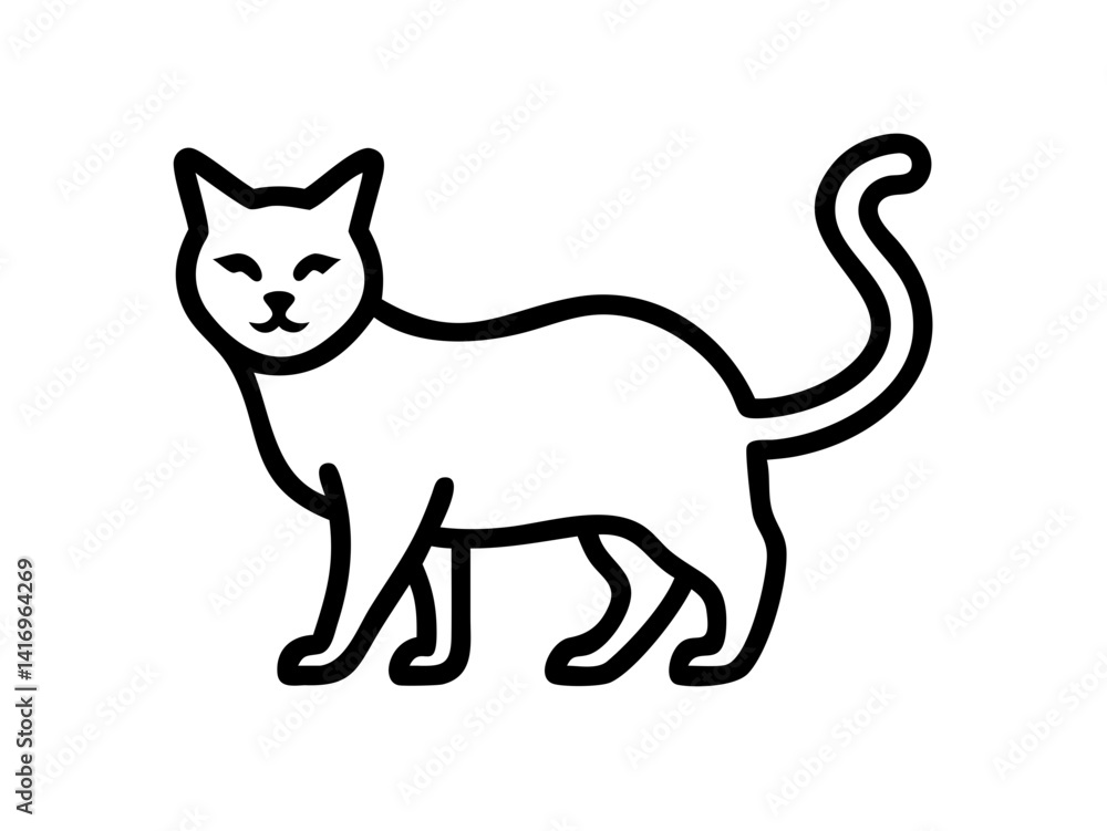 Obraz premium Cat Line Art Vector Design, Minimalist Cat SVG, Elegant Pet Outline SVG Vector