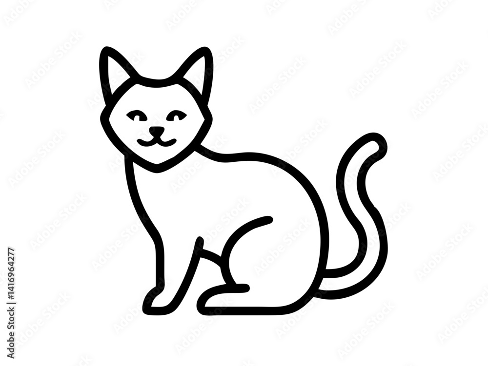 Cat Line Art Vector Design, Minimalist Cat SVG, Elegant Pet Outline SVG Vector Cat Line Art Vector Design, Minimalist Cat SVG, Elegant Pet Outline SVG Vector