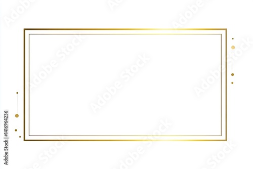 A simple, elegant golden frame with subtle dotted accents on a white background