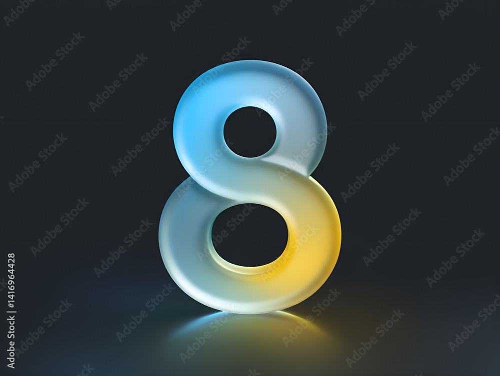 octane render of the number octane render of the number