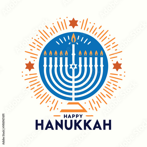 Happy Hanukkah Typography Vector Art