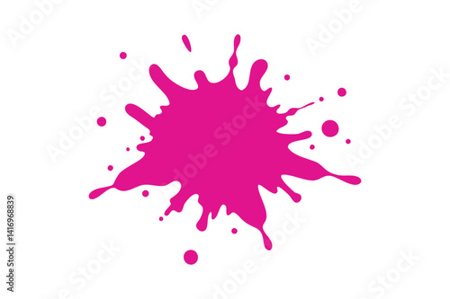 Fuchsia paint splash vector on white background