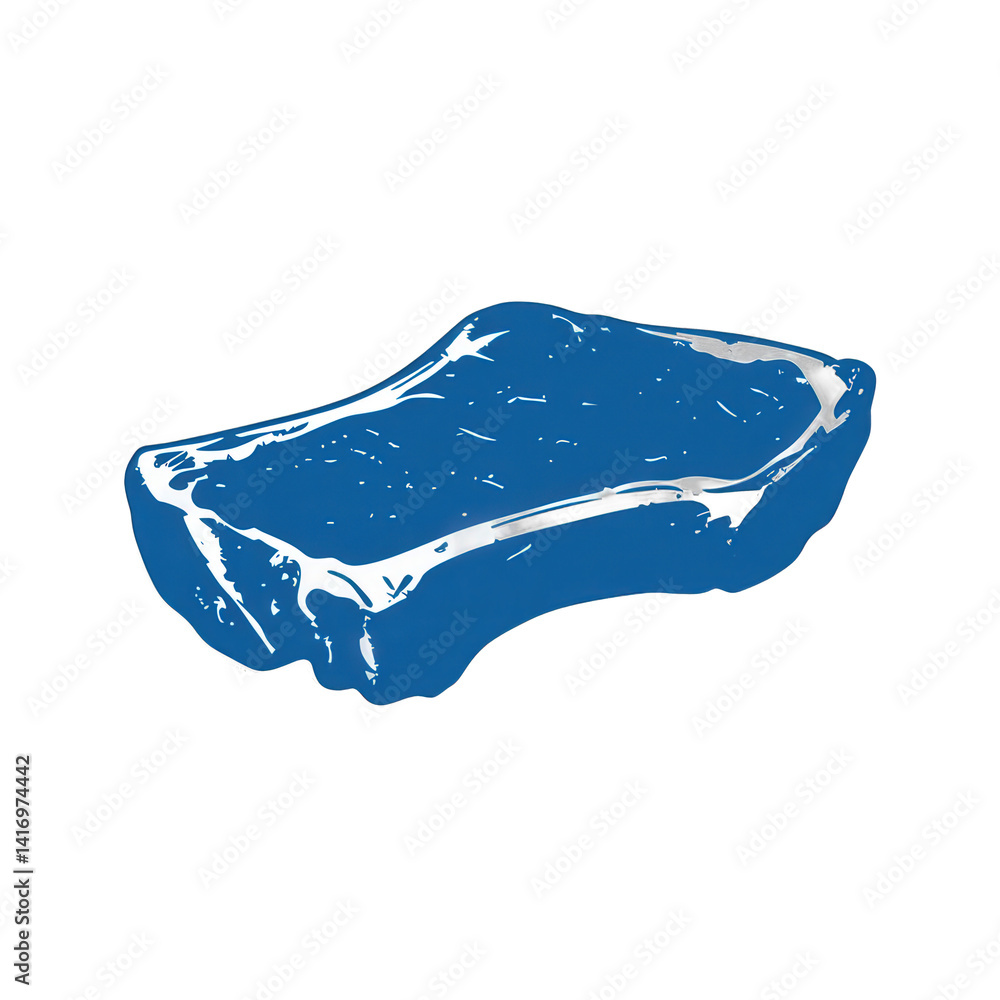 Fototapeta premium A vibrant blue soap bar resting on a clean surface, showcasing its smooth texture and shine, ideal for product photography or personal care promotions , isolated on white or transparent png