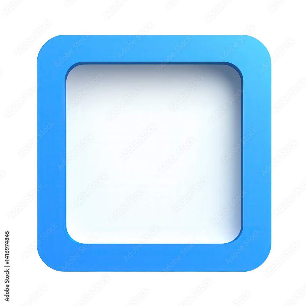 A vibrant blue square frame with a clean white interior, ideal for showcasing images, set against a minimalistic background for versatile use , isolated on white or transparent png A vibrant blue square frame with a clean white interior, ideal for showcasing images, set against a minimalistic background for versatile use , isolated on white or transparent png