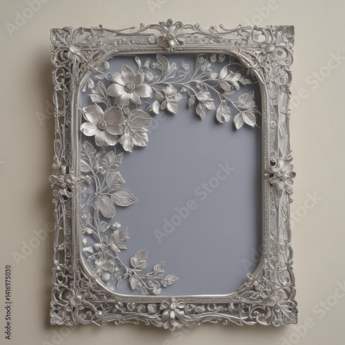 vintage photo frame, antique silver frame, vintage photo frame with clipping path
