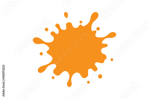 Orange paint splash vector on white background
