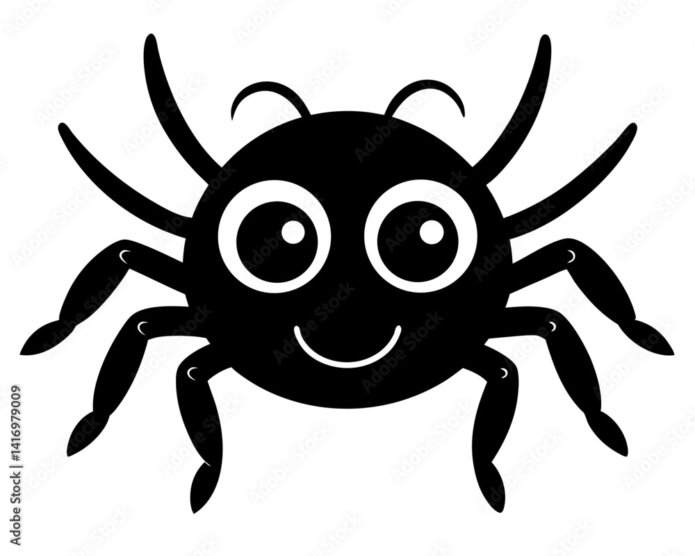 Cute Jumping Spider Vector Design, Adorable Spider SVG Vector, Cartoon Insect Icon Cute Jumping Spider Vector Design, Adorable Spider SVG Vector, Cartoon Insect Icon