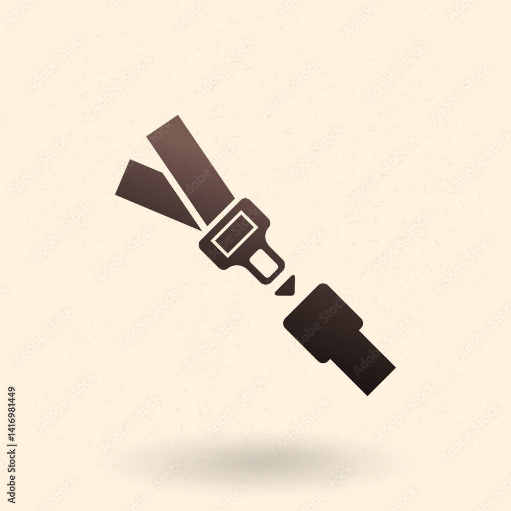 Seat Belt Vector Black Basic Icon Seat Belt Vector Black Basic Icon