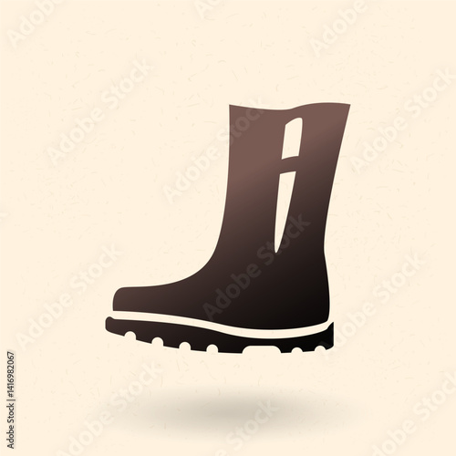 Rubber Boots Silhouette Icon.