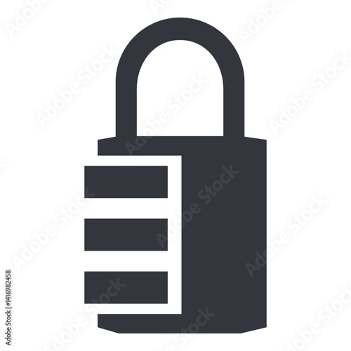 Vector Black Icon - Combination Padlock