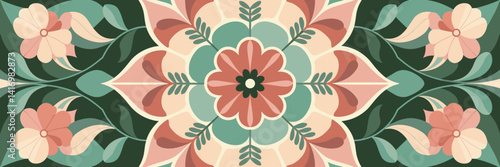 Floral mandala with soft gradients and natural elements – Great for mindfulness content, art therapy visuals, or eco-friendly branding.